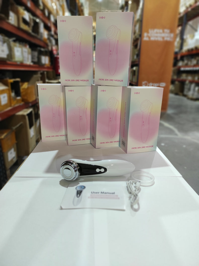 Masajeador facial con frío y calor antiarrugas blanco - additional image 4